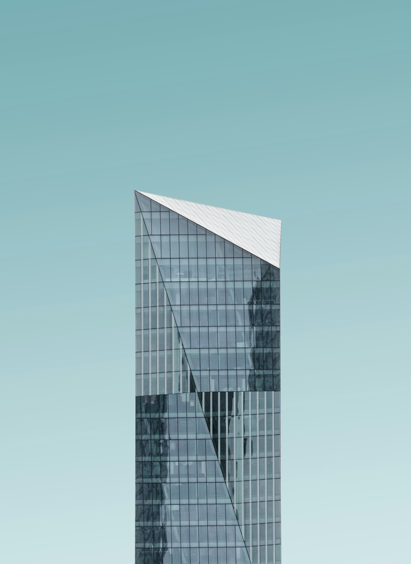 Looking up the garden face of Helix HQ, voids stepping upward two floors at a time