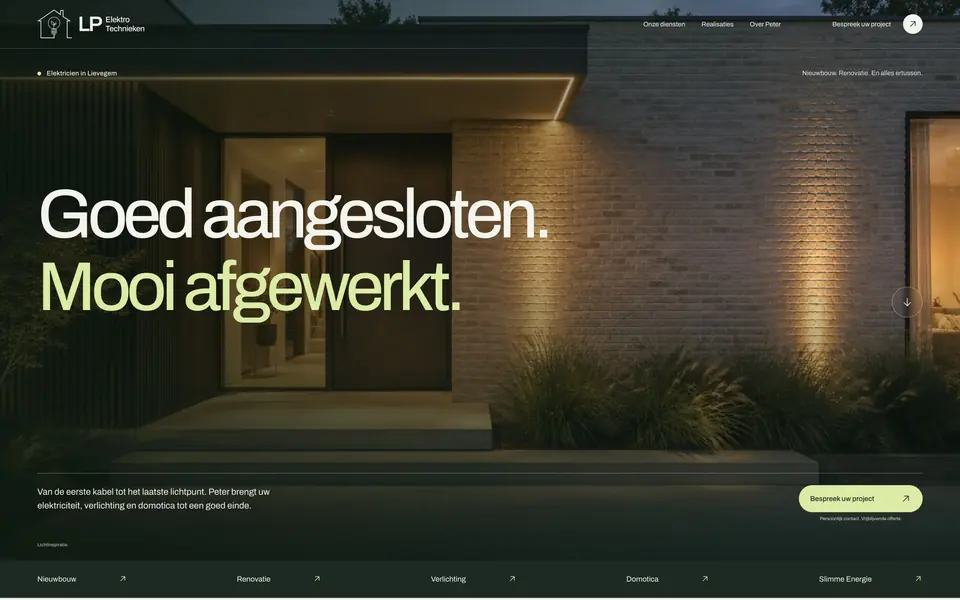 Startseite von LP Elektro Technieken, gebaut von DTB WEB