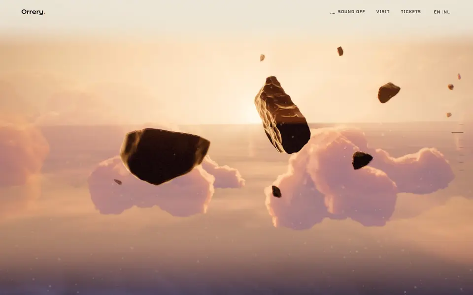 Sunset above the clouds: dark meteorites in orange light